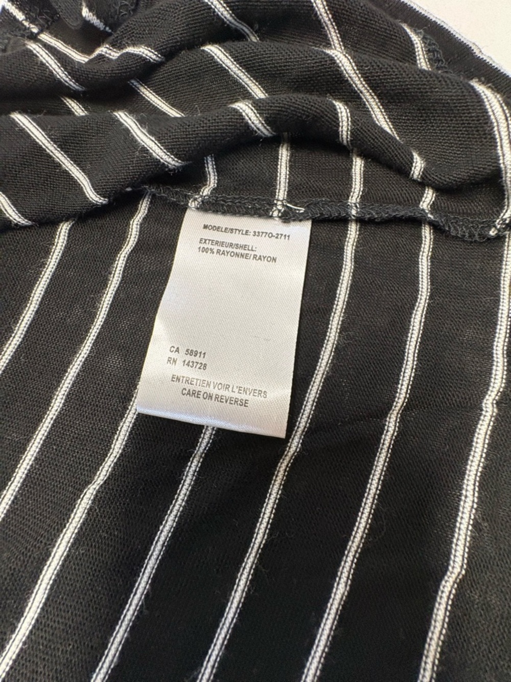 Tribal Fashion-NWT-Black & White Striped Sheer Beach Cover-Up Dress - XL - Picture 6 of 8